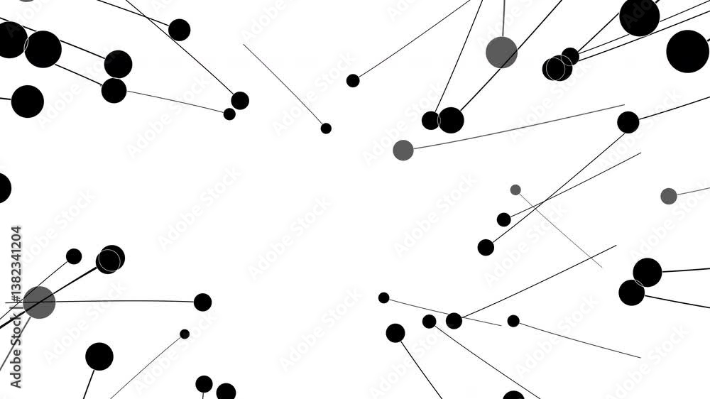 Poster pinhead line formations cross to make complex geometric pattern animation