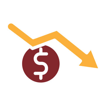 Loss Arrow Vector Glyph Two Colors Icon Design