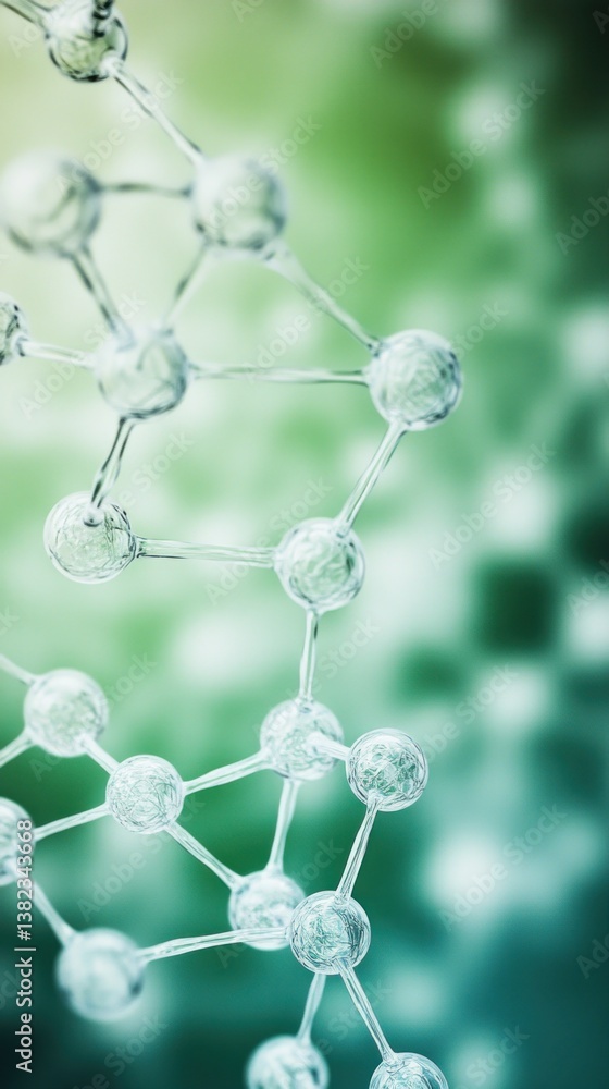 Poster abstract representation of molecular structure and interconnected network
