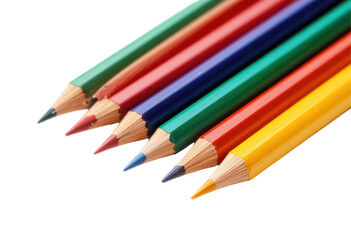 Fototapeta premium colored pencils isolated on transparent or white background