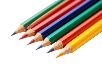 colored pencils isolated on transparent or white background
