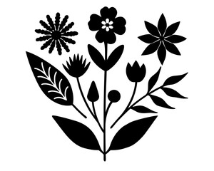 Minimal style cad tree line drawing, Side view, set of graphics trees elements outline symbol for architecture and landscape design drawing.