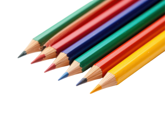 colored pencils isolated on transparent or white background - Powered by Adobe