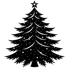 Obraz premium Seamless forest green Christmas trees pattern background