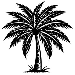 Obraz premium Minimal style cad tree line drawing, Side view, set of graphics trees elements outline symbol for architecture and landscape design drawing.