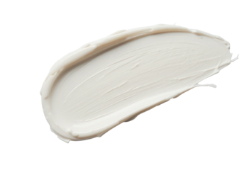 white brush stroke. textured smear of skin care and makeup cosmetic products isolated on transparent or white background, makeup smudge, cream cosmetic smudge or paint brush stroke