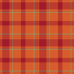 Elegant Rustic rouge & Cool brick orange Seamless Tartan Fabric Design