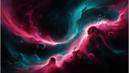 A vibrant cosmic abstract background with swirling nebula-like patterns