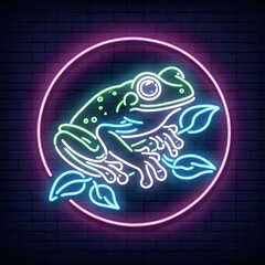 개구리, 네온사인 아트, jpeg (frog, neon sign art, jpeg)