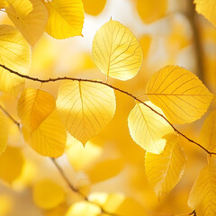 Obraz premium Autumn's Golden Symphony: A Dance of Xanthophyll Under Sunlight's Soft Embrace