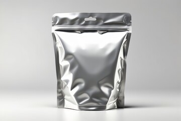 Blank Horizontal Sachet Packaging Mockup Isolated on White