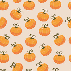 Cute Pumpkin Pattern Illustration Seamless Fall and Halloween Design