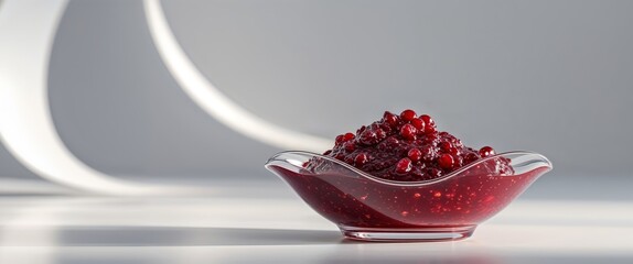 Luxurious Cranberry Sauce Dish with Glossy Texture and Jewel Toned Hues