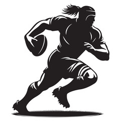 Rugby player silhouette vector illustration 