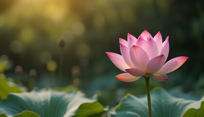 Obraz premium Serene Lotus Bloom at Dawn