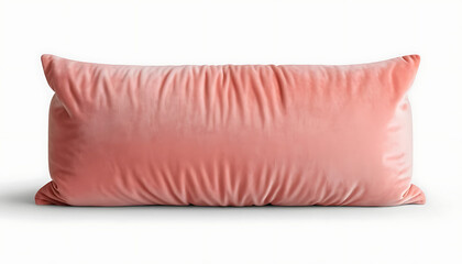 Soft Velvet Bolster Pillow in Coral Color for Home Decor