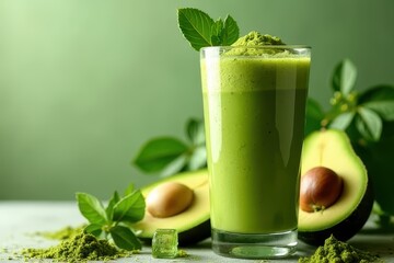 Green Matcha Avocado Smoothie