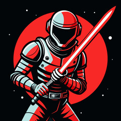 Naklejka premium vector illustration of a knight