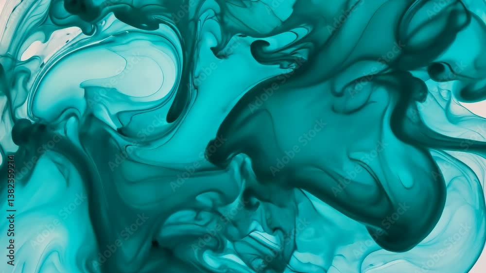 Poster fluid turquoise abstract art creates mesmerizing swirls and patterns in an elegant design