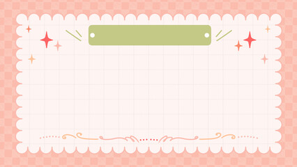 Orange Abstract background frame decorated with lines and stars.