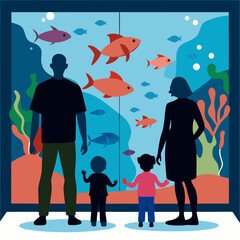 family in the sea