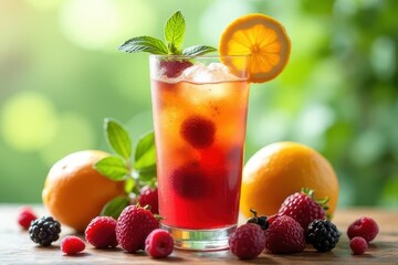 Refreshing Hydration Drink with Fruits and Vegetables