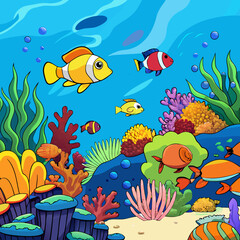 underwater world of fish