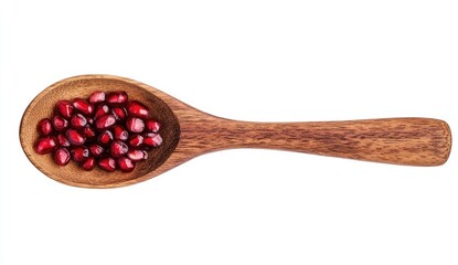 Pomegranate seeds in wooden spoon (2)