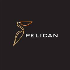 Pelican vector logo, modern and simple logo