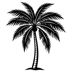 Obraz premium palm tree silhouette vector