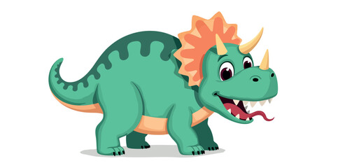 friendly cartoon triceratops dinosaur