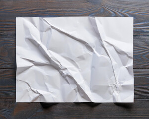 Obraz premium blank glued creased paper sheet mockup, crumpled white paper texture, and wrinkled poster template.