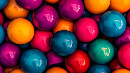 Vibrant Colorful Shiny Balls Background Texture.
