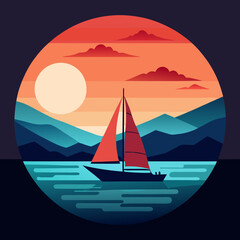 Fototapeta premium sailing boat on the sea