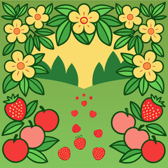 seamless pattern with strawberries