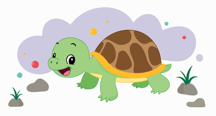 happy cartoon turtle