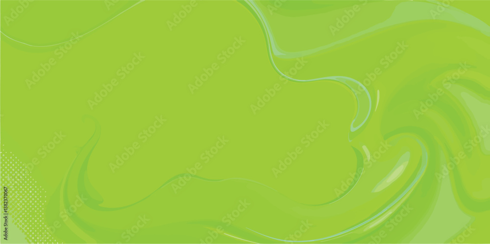 Poster dynamic lime green swirls and curves abstract background