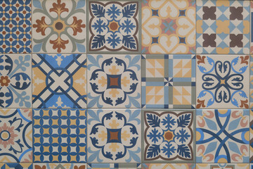background vintage portuguese spain decor decorative tiles flowers retro azulejos wall colorfoul