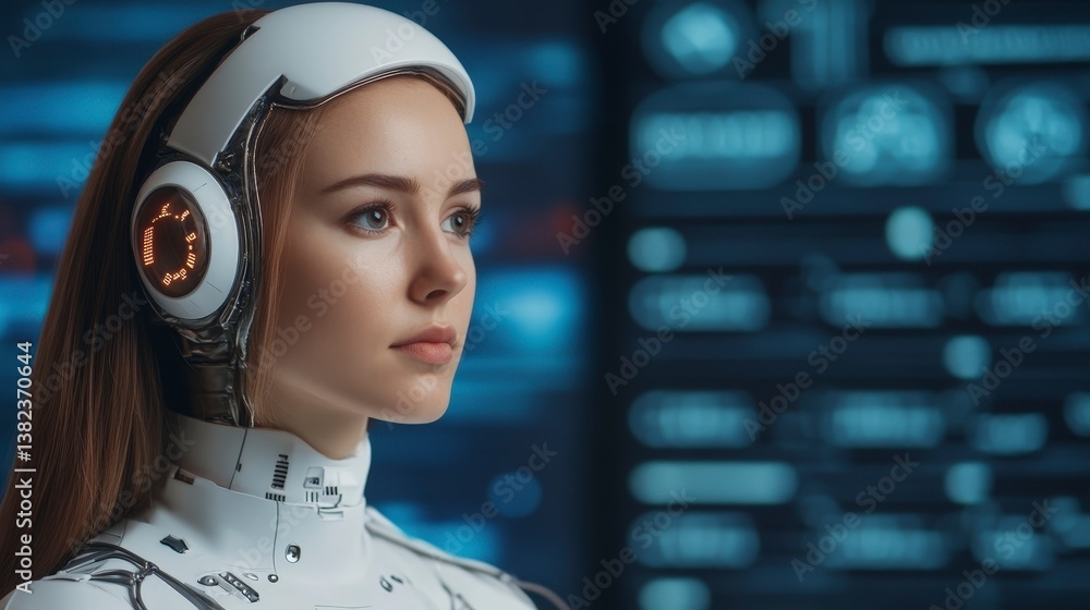 Aufkleber advanced ai in a futuristic research lab focusing on linguistic technologies