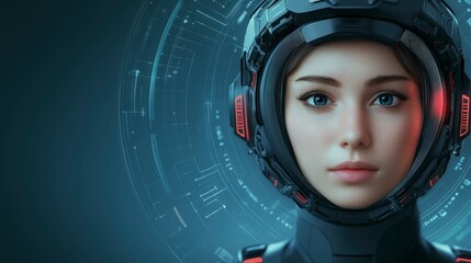 Futuristic AI-Powered Virtual Assistant with Holographic Interface and High-Tech Design