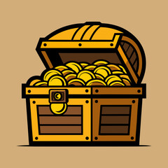 treasure chest with gold coins