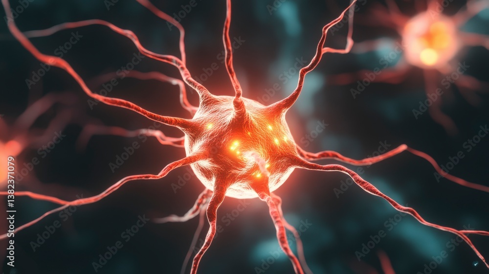 Poster expanding ai powered language processing network with bright connecting neurons and fibers