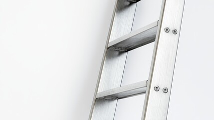 6.A compact yet sturdy wall ladder designed for renovation purposes, with a brushed metal texture and subtle shading, isolated cleanly against a white background.