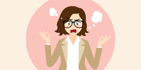 frustrated woman expressing negative emotion through body language and facial expression