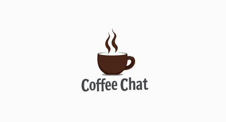 steaming cup of coffee symbolizes a moment of coffee chat.