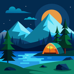 camping in the mountains