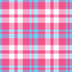 Plaid pattern seamless. Smoky warm pink & Fire bright sky blue Tartan Fabric Design. 
