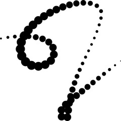 Line dotted halftone curved icon