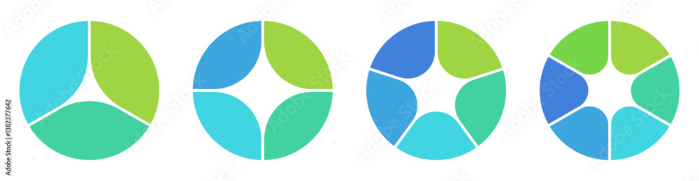 Poster 3 to 6 part pie chart design template