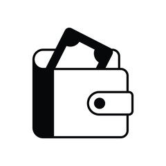 Wallet  icon isolated on a white background. Vector illustration.